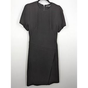 Alexander Wang women SZ 6 Black Sheath Career Cocktail LBD Short Sleeve Dress